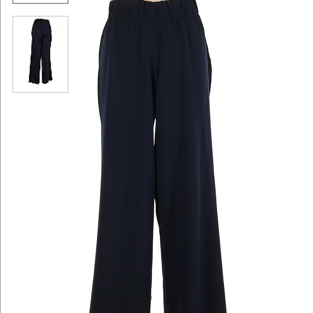 ZARA BLACK LONG WIDE LEG PANTS SIZE LARGE BOUGHT ONLINE WITH OPEN CUT AT BOTTOM